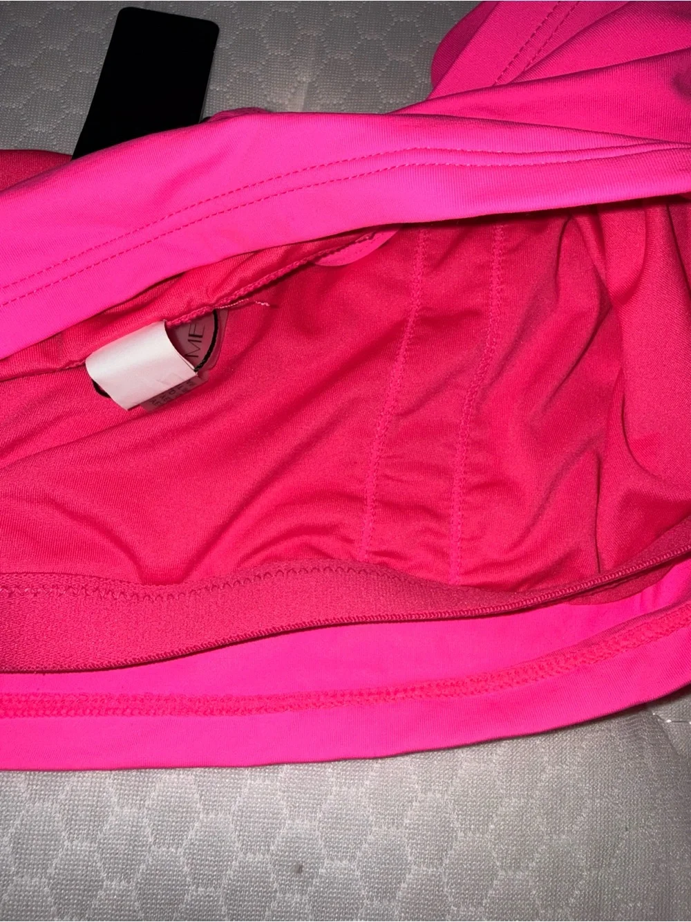 43. Neon Pink Bandeau bikini Bralette with Adjustable Straps